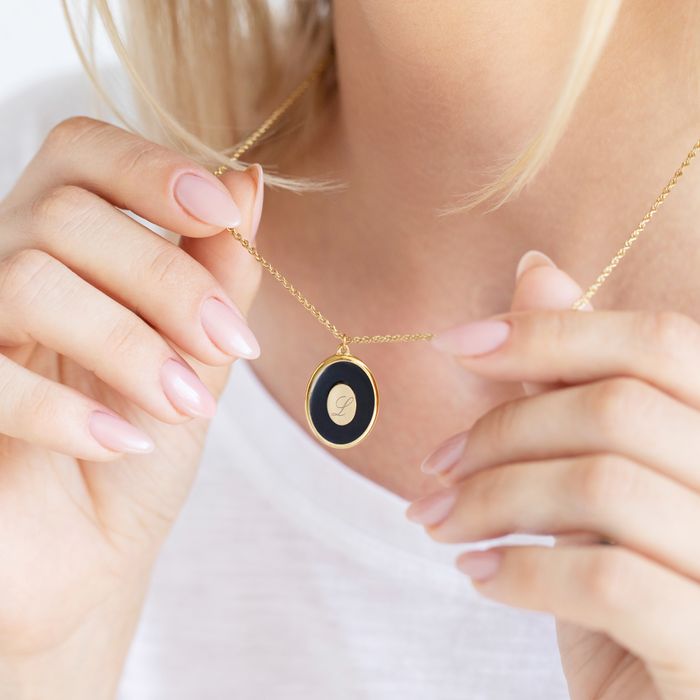 Large Oval Initial Necklace